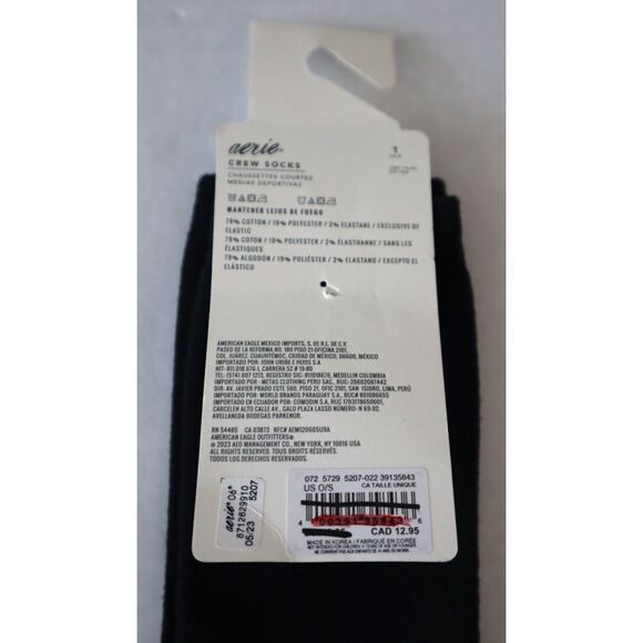 Aerie 8712629910 Women's Sz O/S Black Magic Embroidered Graphic Crew Socks - Picture 4 of 6